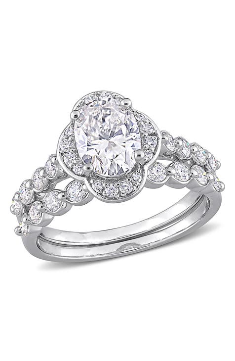 Anillo de Moissanita Creada en Laboratorio Dew de Plata de Ley