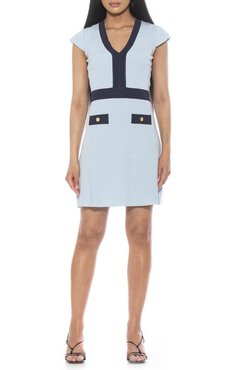 Vestido de punto con detalle en contraste Rhea