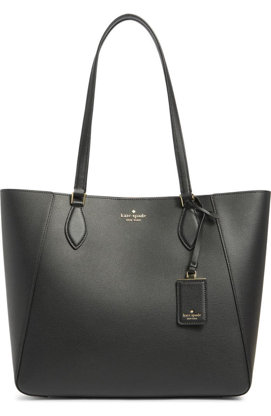 poppy refined grained leather tote bag