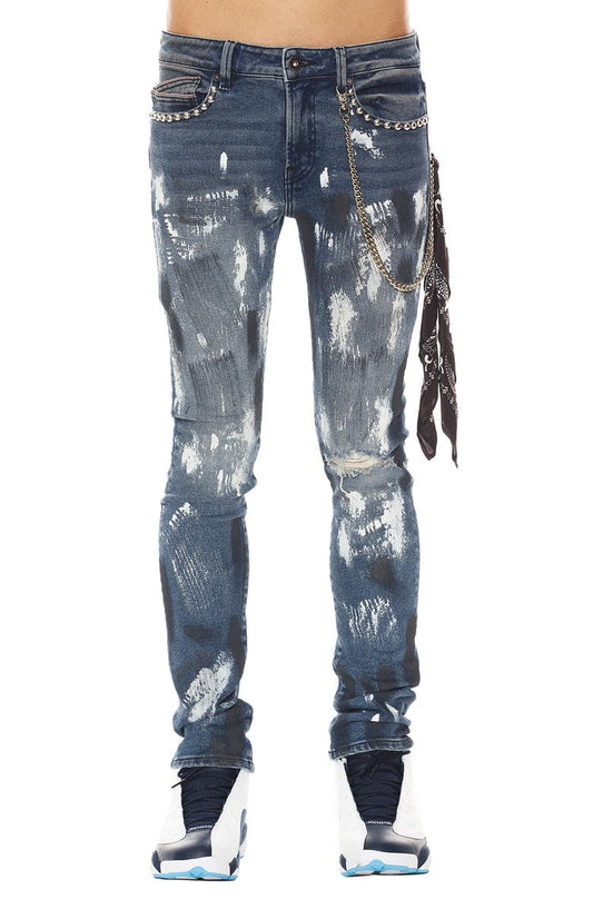 Punk Ripped Stretch Super Skinny Jeans (Leopard)