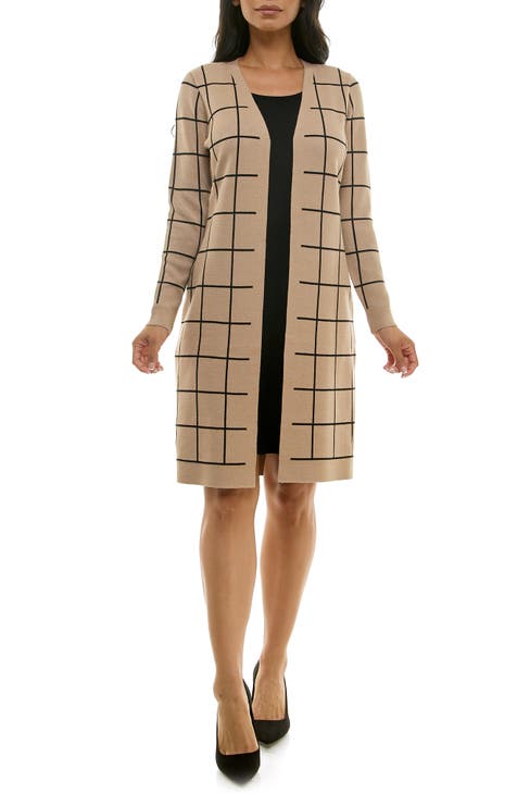 Vestido tubo tipo suéter con paneles de ventana de Twofer