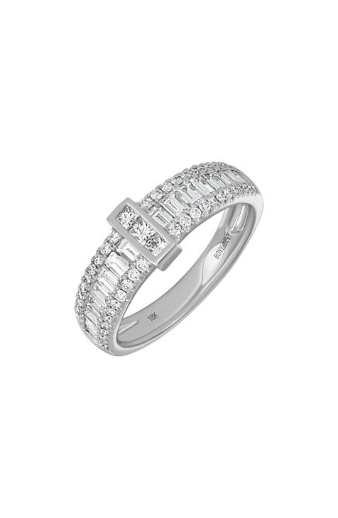 Anillo de Diamantes Mixtos de Oro Blanco de 18 K - 1,08 ct. (Exclusivo Nordstrom)