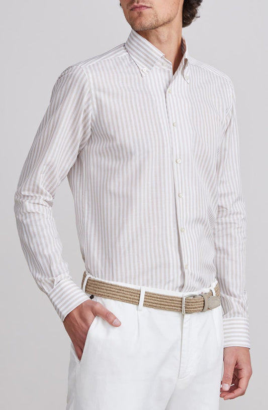 Sartorial Stripe Cotton & Linen Dress Shirt