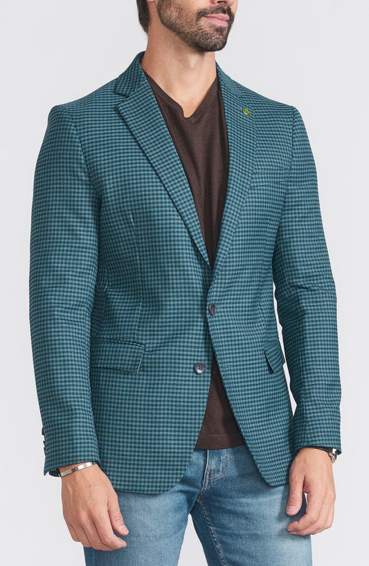 Check Print Wool Blend Sport Coat