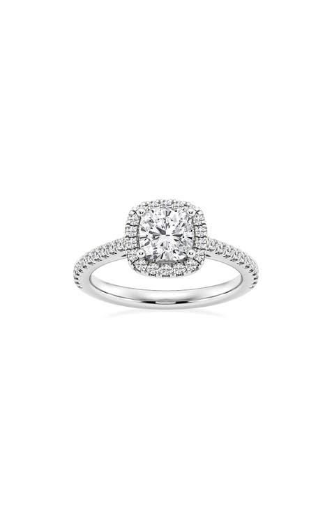 Anillo Halo de Diamantes Creados en Laboratorio, talla cojín - 1,30ct.