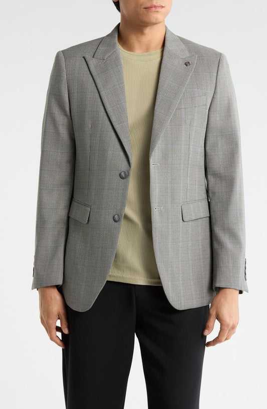 Slim Fit Plaid Stretch Sport Coat