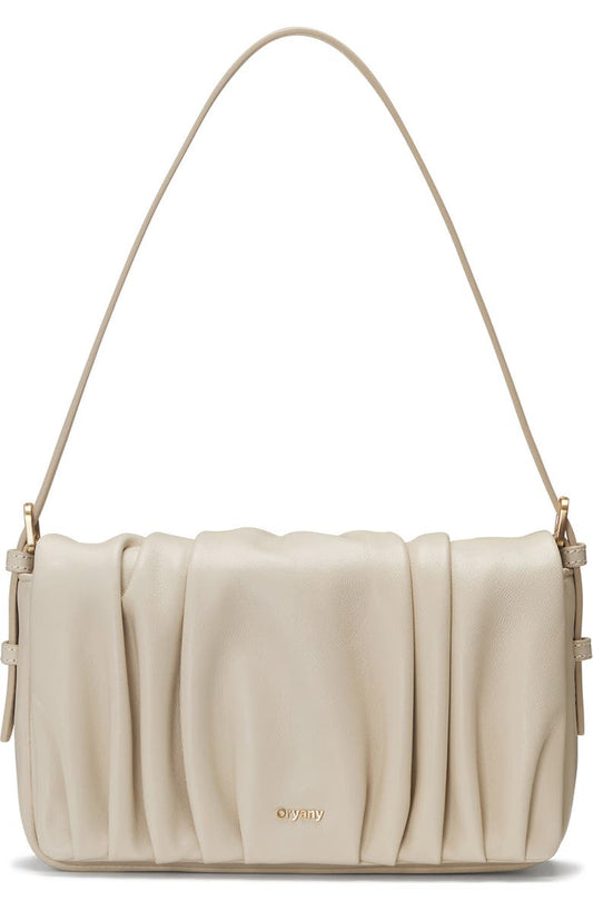 Bell Pleated Leather Shoulder Bag
