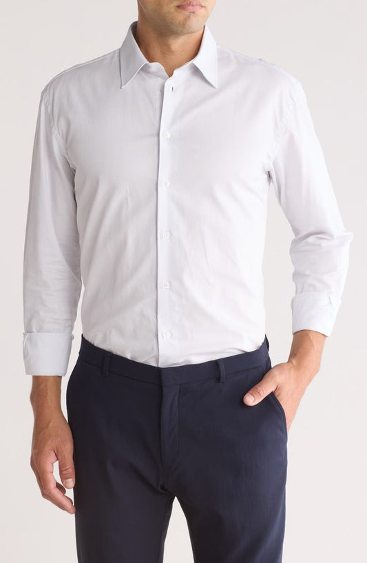 Solid Cotton Twill Dress Shirt