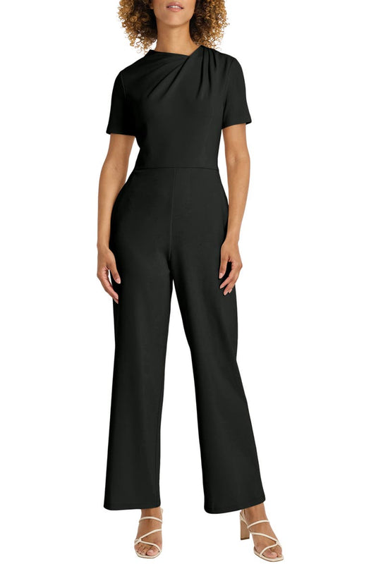 Twist Neck Short Sleeve Jumpsuit