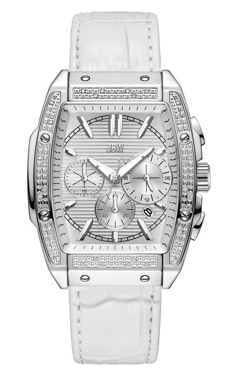 Reloj Echelon Cronógrafo Diamante Piel de Cocodrilo, 41mm