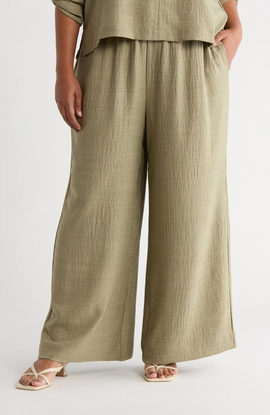Wied Leg Drawstring Pants (Plus)