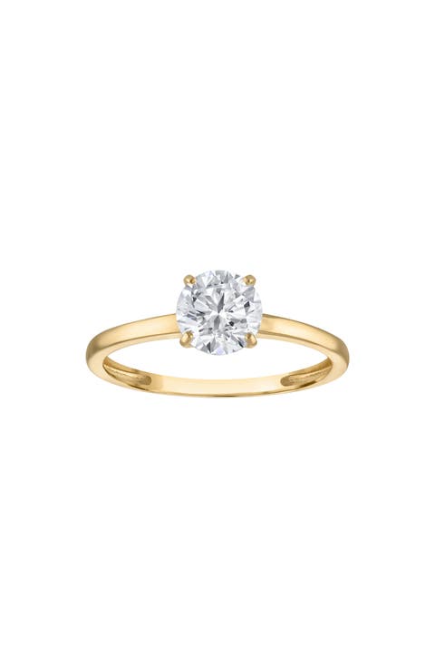 14K Gold Lab Grown Diamond Solitaire Ring
