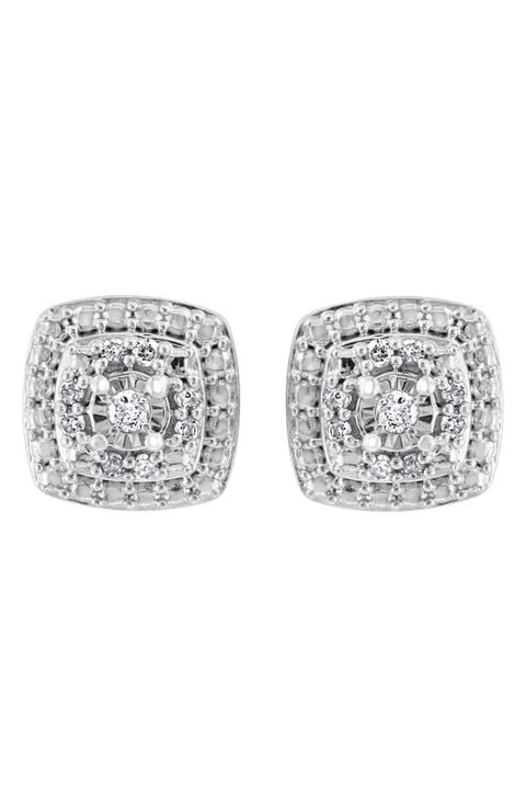 Sterling Silver Diamond Earrings - 0.10 ctw