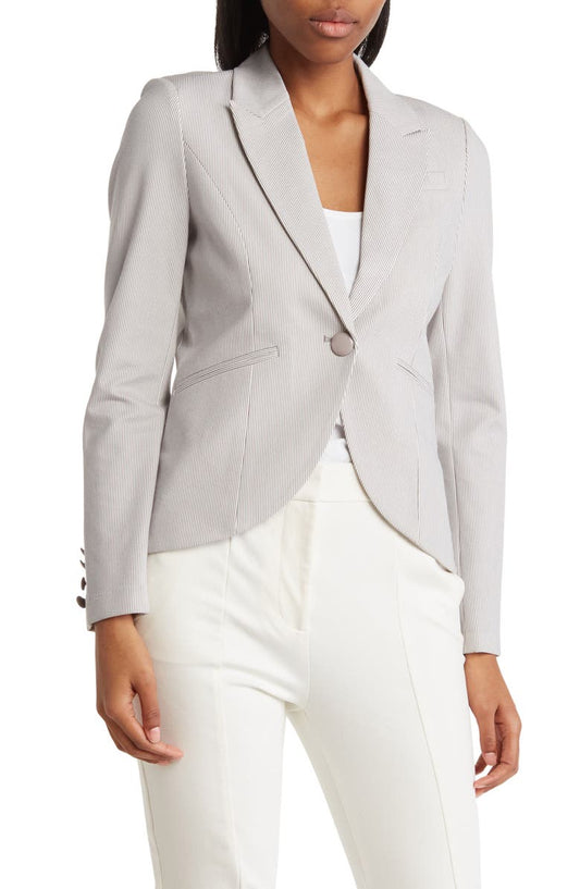 Pinstripe Cut Away Jacket