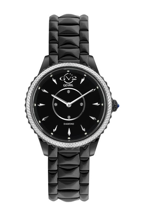 Reloj de pulsera de cuarzo suizo Siena Diamond para mujer, 38 mm - 0,0044 ctw