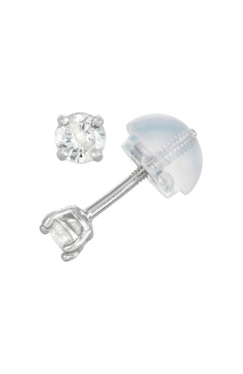 Kids' 14K Gold Diamond Solitaire Stud Earrings