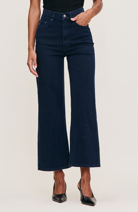 Hepburn High Waist Ankle Wide Leg Jeans