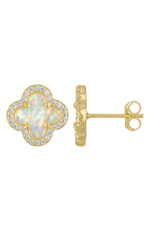 Kids' Opal Clover Stud Earrings