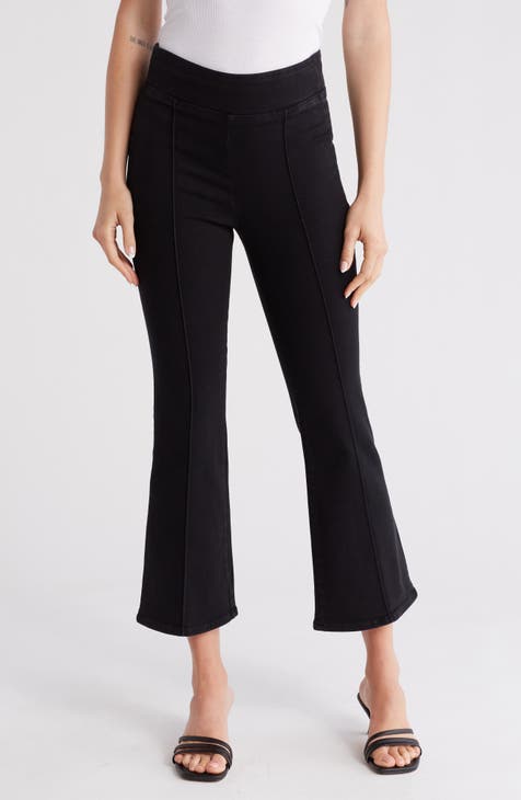 Vaqueros Jet Set Pintuck Crop Mini con corte tipo bota (Sheen Noir)