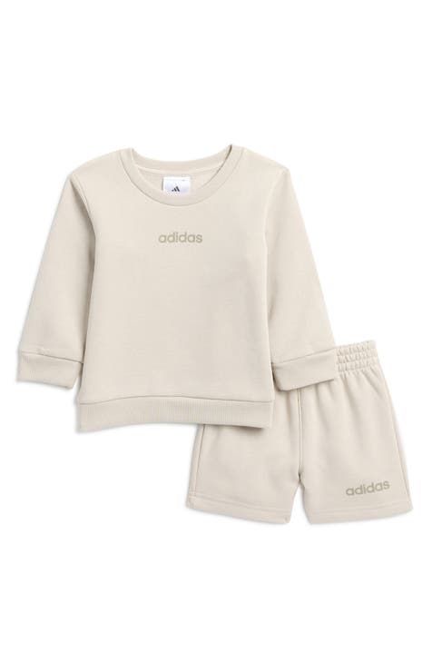 Conjunto de sudadera y pantalones cortos de vellón de mezcla de algodón (bebé)