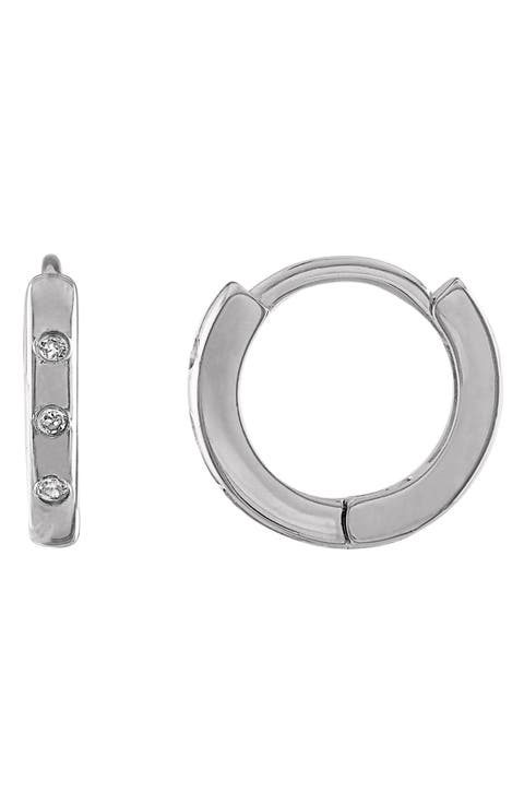 Diamond Huggie Hoop Earrings - 0.03ct.