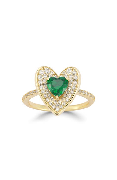Anillo CZ Pavé Doble Corazón