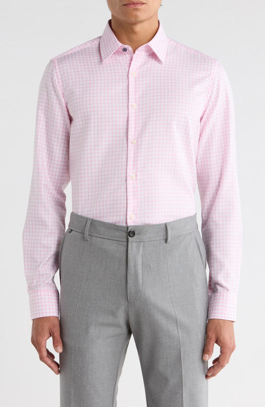 Slim Fit Gingham Dress Shirt (Regular & Big)