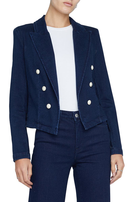 Wayne Crop Denim Double Breasted Jacket