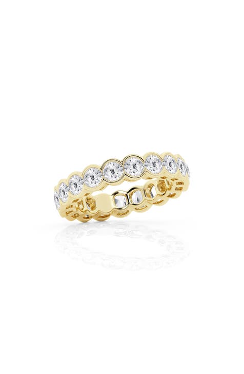 Anillo de oro de 14 quilates con diamantes redondos creados en laboratorio - 3,00 ctw