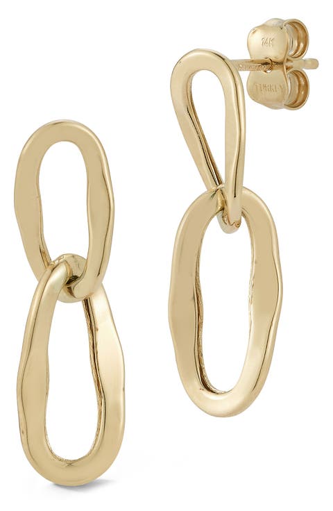 14K Gold Drop Earrings