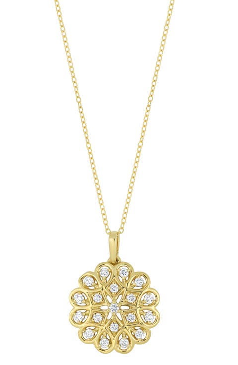 Bardot 18K Yellow Gold Diamond Medallion Pendant Necklace