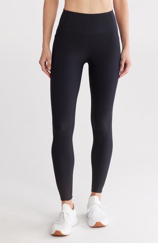 GOFLEX High Waist Pocket Ribbed Leggings