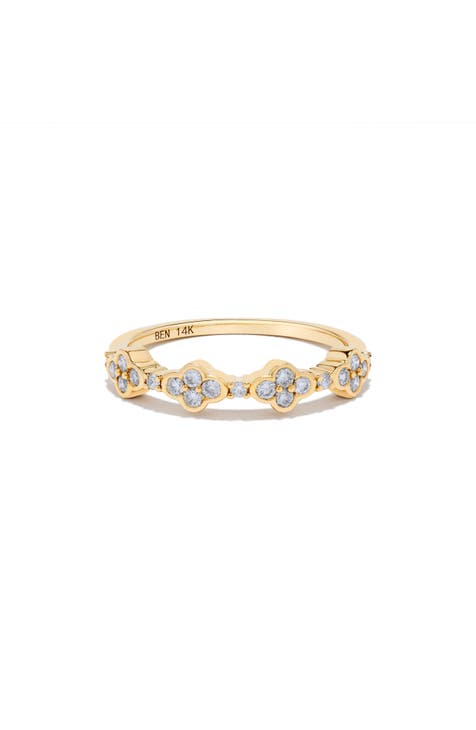 Anillo de moda con racimo de diamantes en bisel - 0.31ct.