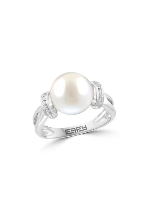 Diamond & Cultured Pearl Ring