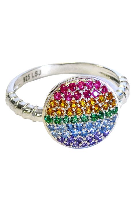 Anillo Círculo Adornado Arco Iris