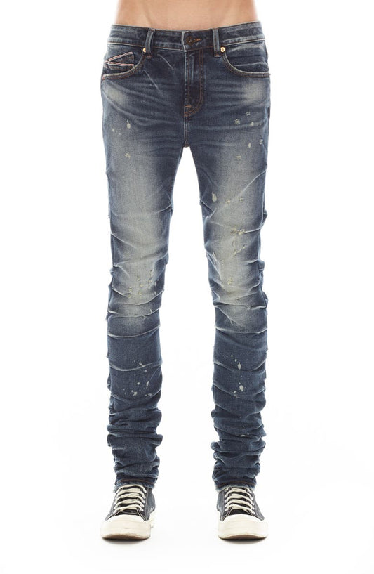 Punk Nomad Paint Splatter Ripped Super Skinny Jeans (Cactus)