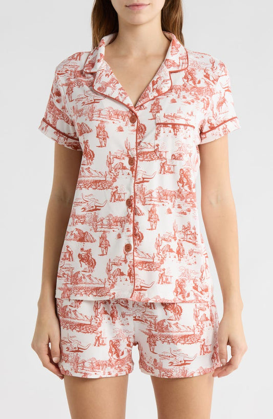 Dixie Cowboy Toile Short Pajamas