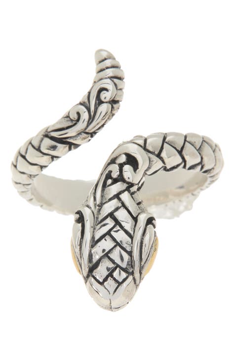 Anillo Serpiente Oro 18K y Plata de Ley