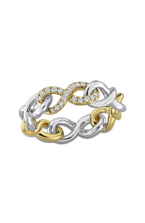 Lab-Grown Diamond Two-Tone Infinity Band Ring - 0.19ct.
