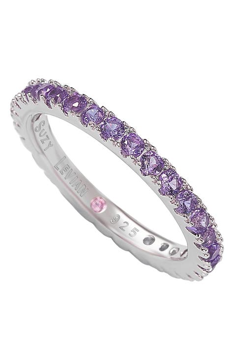 Anillo Eternidad CZ Violeta