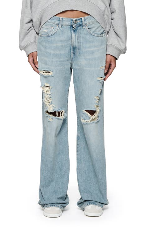 Jeans anchos desgastados