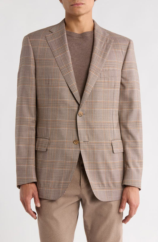 Brown Plaid Sport Coat (Regular & Big)