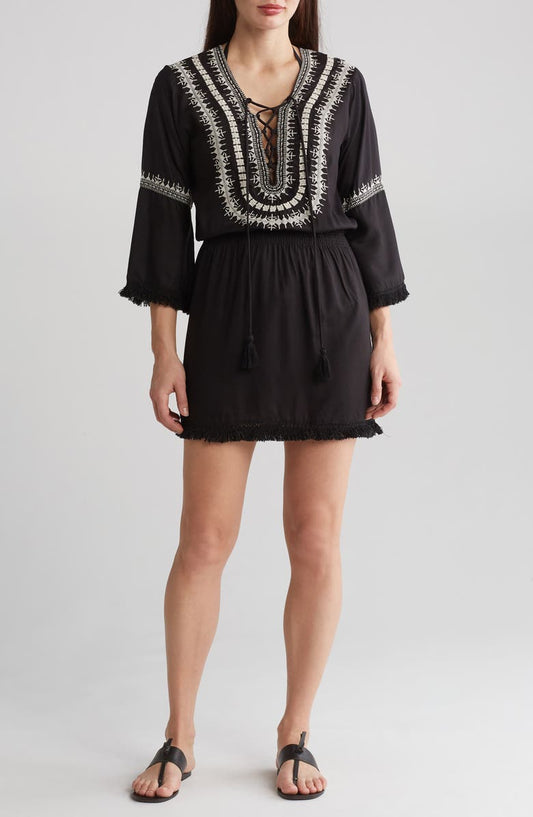 Embroidered Cover-Up Dress