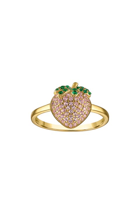 Cubic Zirconia Strawberry Ring
