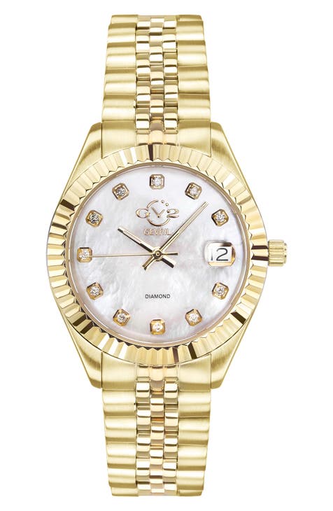 Reloj suizo GV2 Naples Diamond para mujer, 34 mm