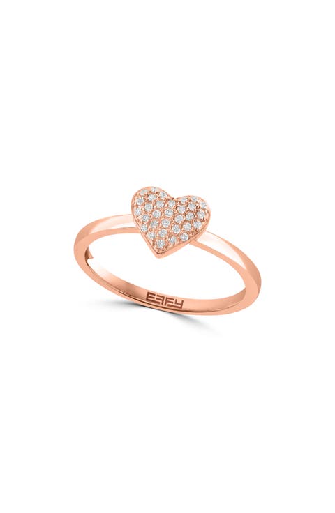 Diamond Pavé Heart Ring - 0.11ctw