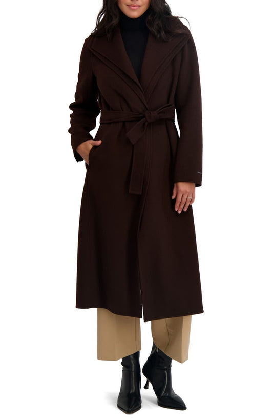 Elliot Tie Waist Wool Blend Coat