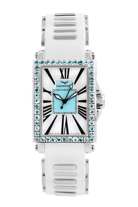 Reloj con correa de silicona Kelly Crystal, 44,5 mm