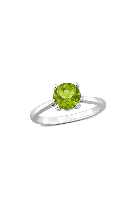 Anillo solitario de peridoto