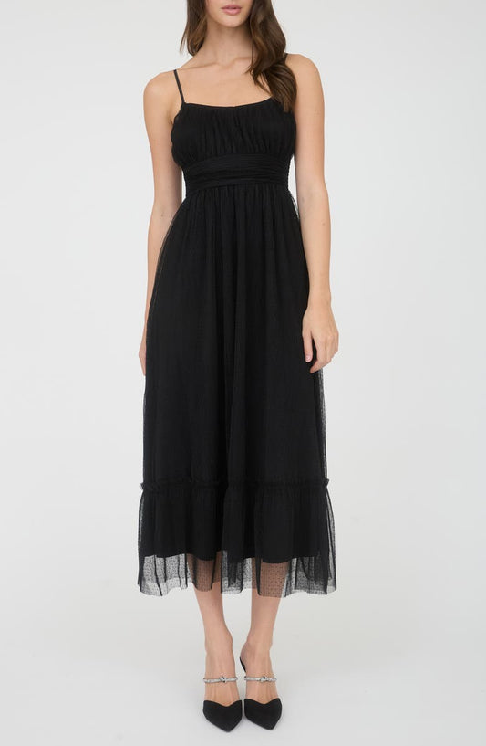 Empire Waist Mesh Midi Dress
